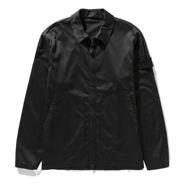 

Куртка ghost stretch cotton shirt jacket 'black' Stone Island, черный