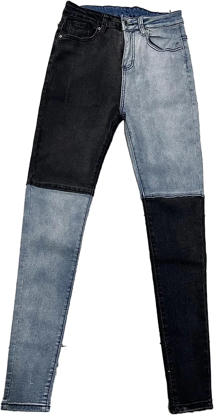 

DGHM-JLMY женские джинсы скинни с цветными блоками, завышенной талией и эффектом подтяжки