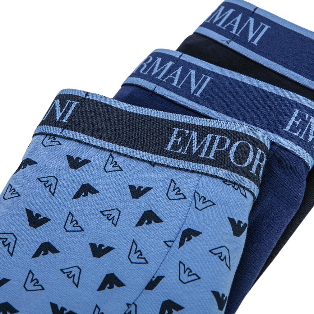 EMPORIO ARMANI Трусы мужские 3 шт Navy Blue+Blue+Black — фото 3