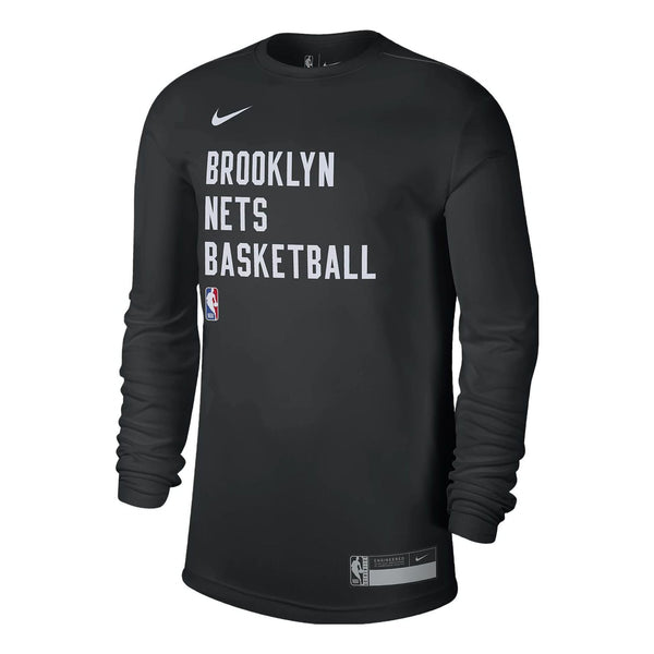 

Футболка dri-fit nba practice long sleeve t-shirt 'brooklyn nets' Nike, черный