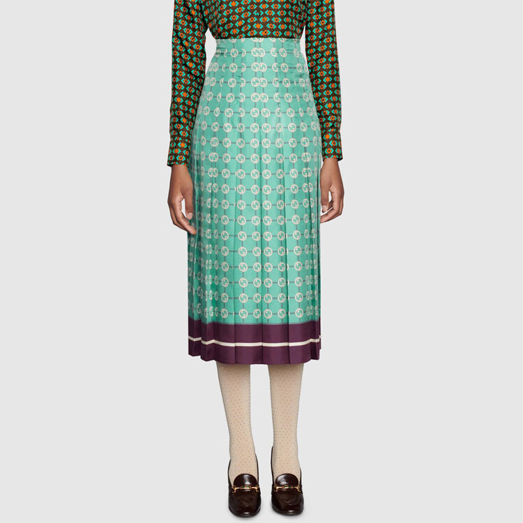 Юбка женская длинная Gucci, из 100% шелка, голубой — фото 2