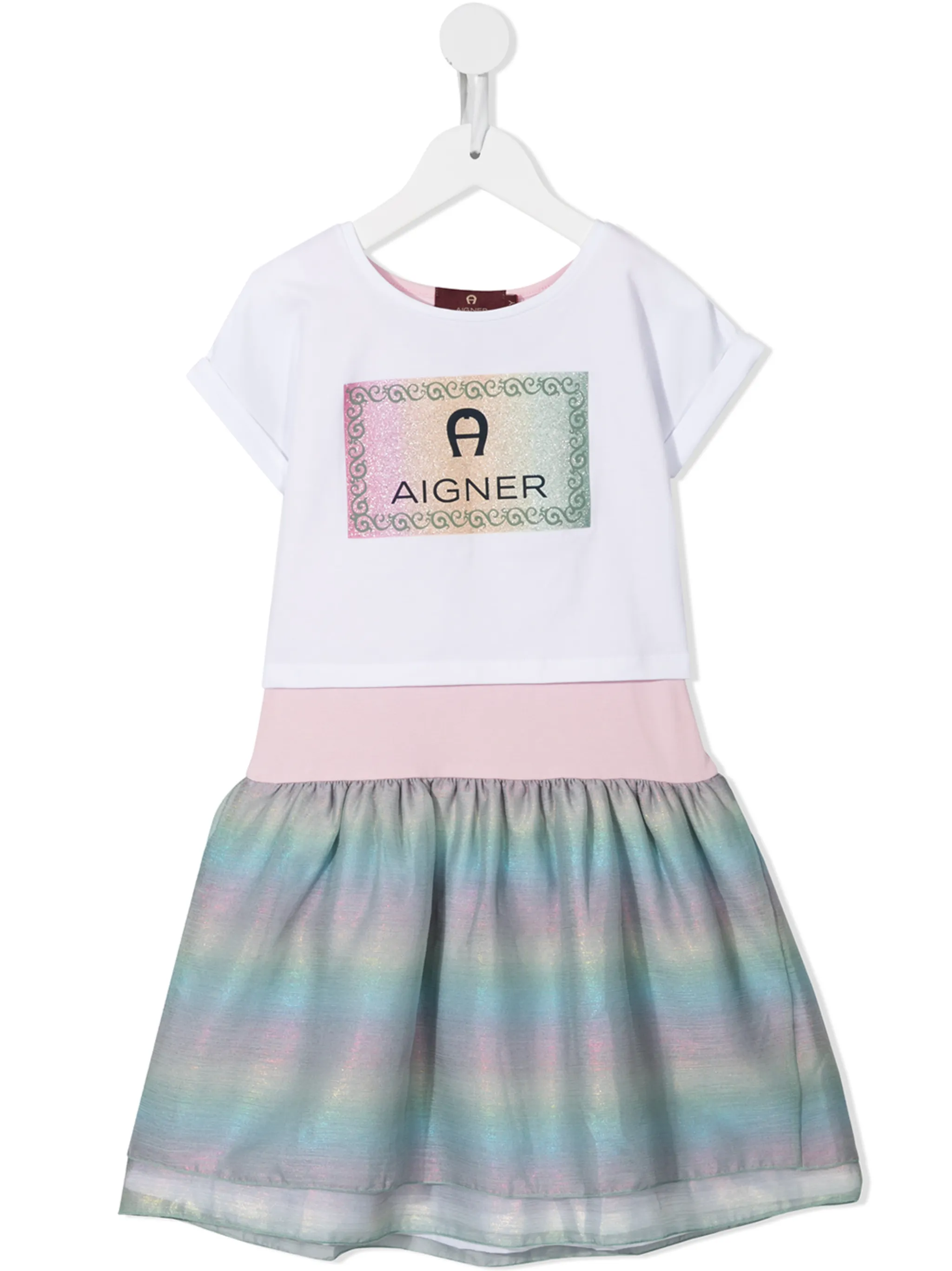 

Платье с логотипом Aigner Kids, белый