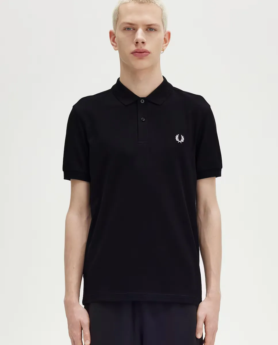 

Мужская рубашка-поло из хлопкового пике с короткими рукавами Fred Perry, черный