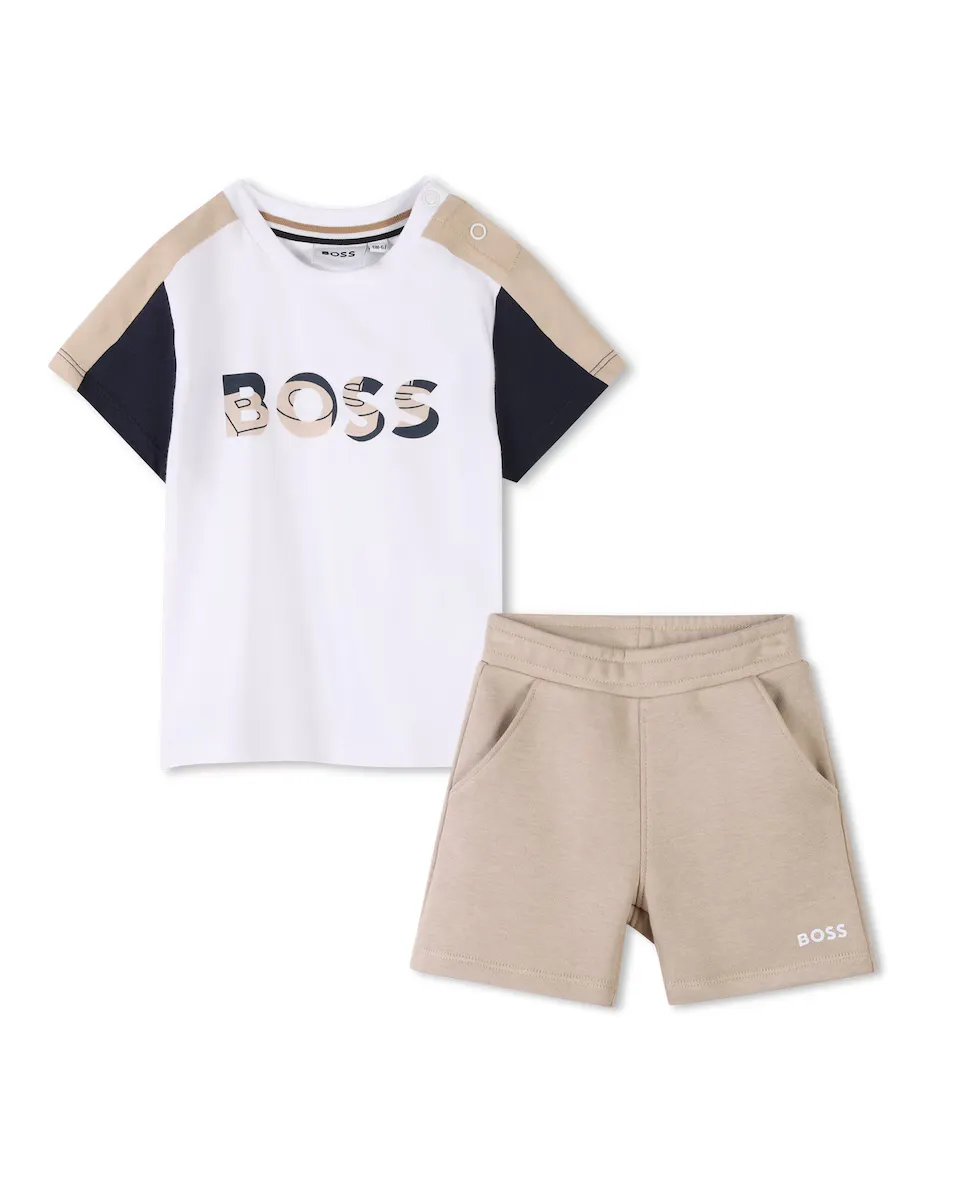 

Комплект для мальчика в белом хлопковом цвете BOSS Kidswear, белый