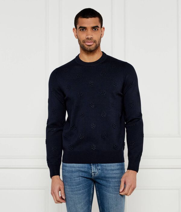 

Шерстяной свитер h-bahelo Regular fit Boss, синий