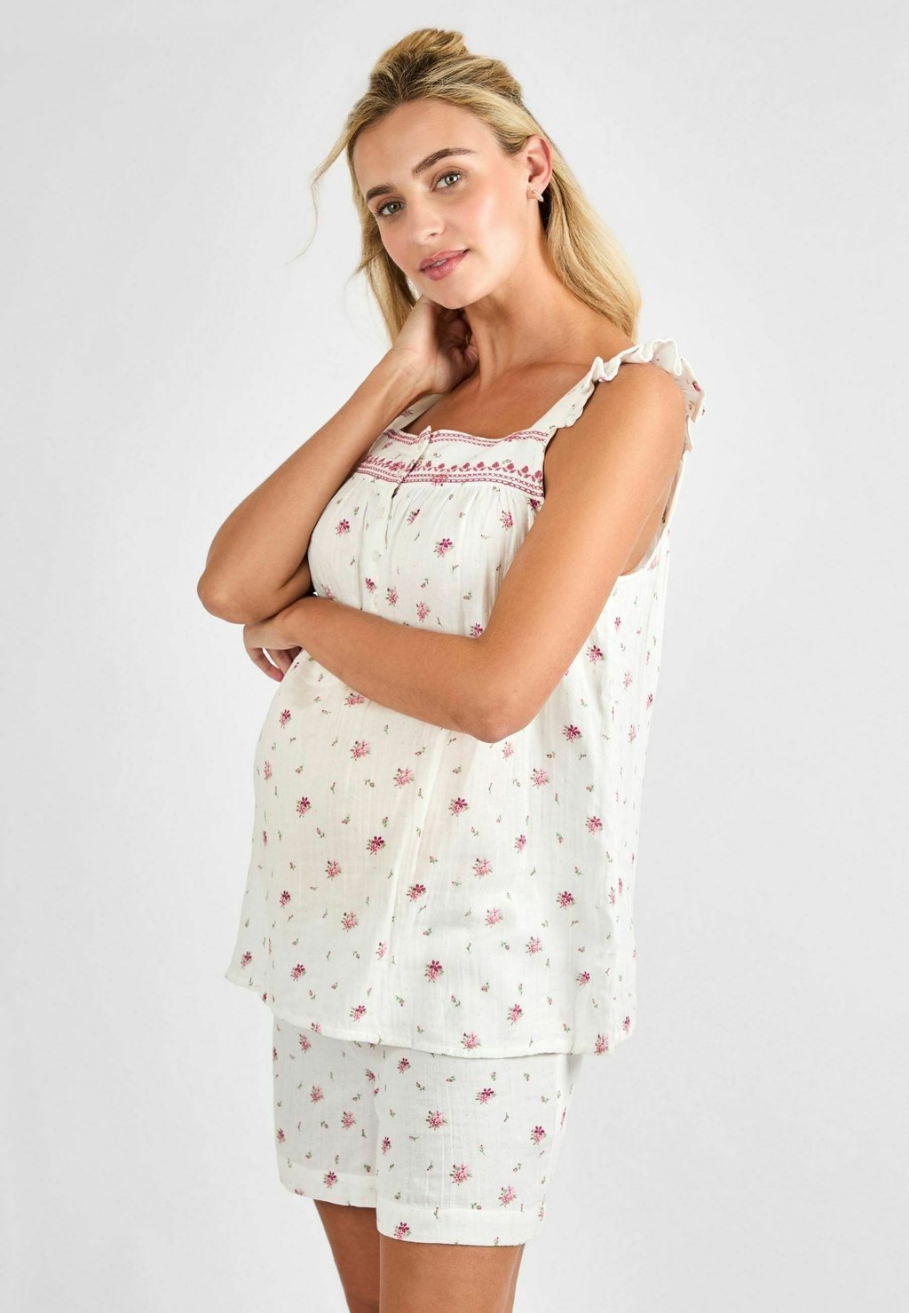 

Пижамный комплект MATERNITY FIT - FLORAL SET - Pyjamas JoJo Maman Bébé, кремовый