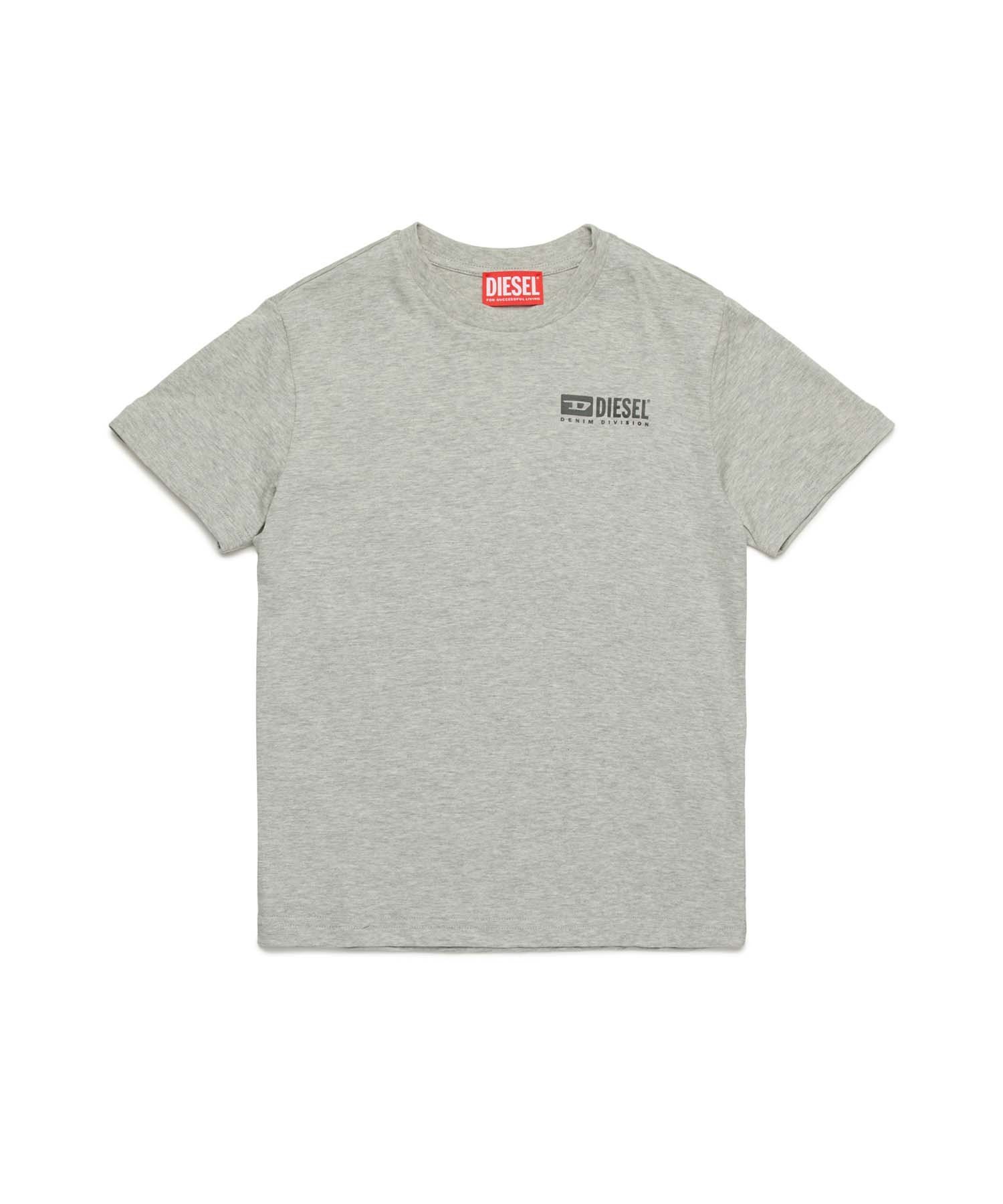 Детская футболка с коротким рукавом и одним логотипом бренда DIESEL, Gray