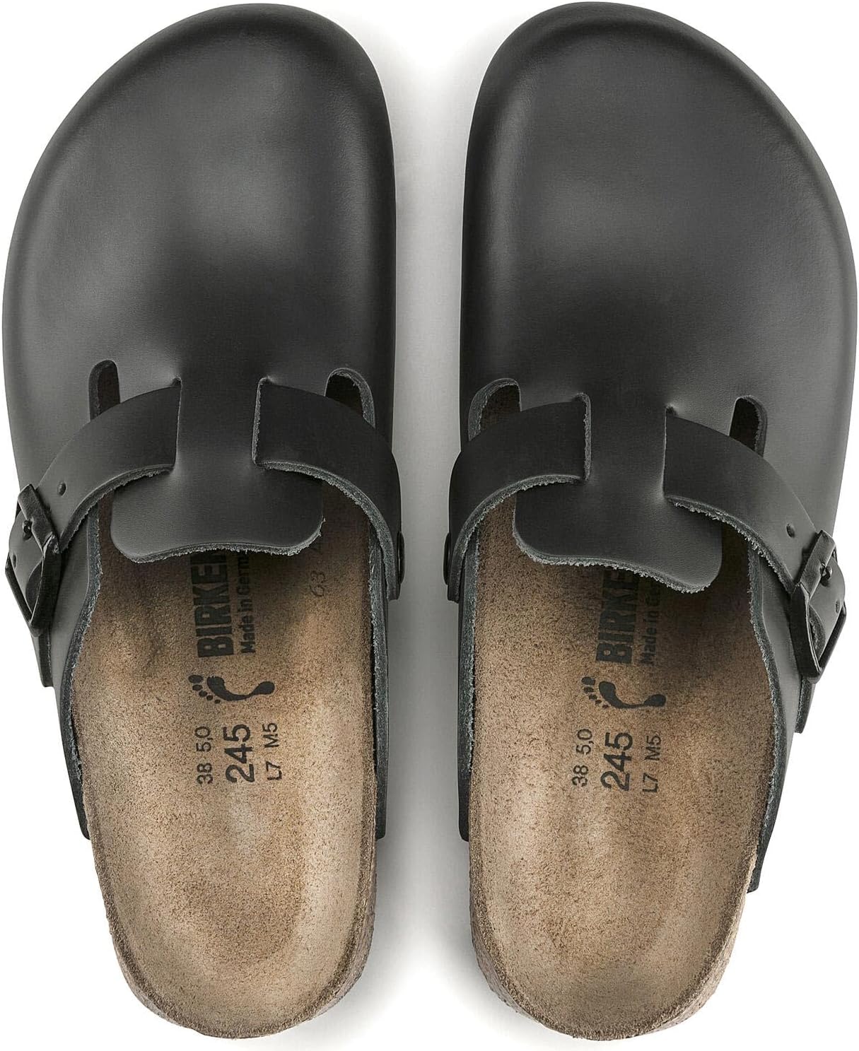 Женские кожаные сабо Birkenstock Boston, черный — фото 3