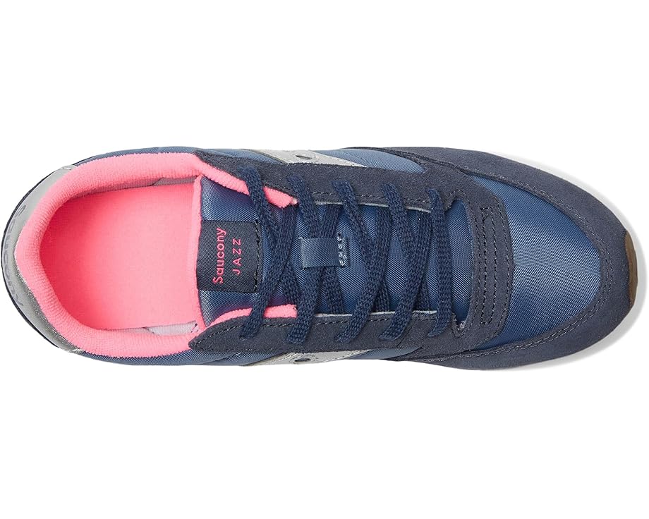 Детские кроссовки Saucony Originals Jazz Original (Little Kid/Big Kid) Saucony Kids, Navy/Silver/Pink — фото 2