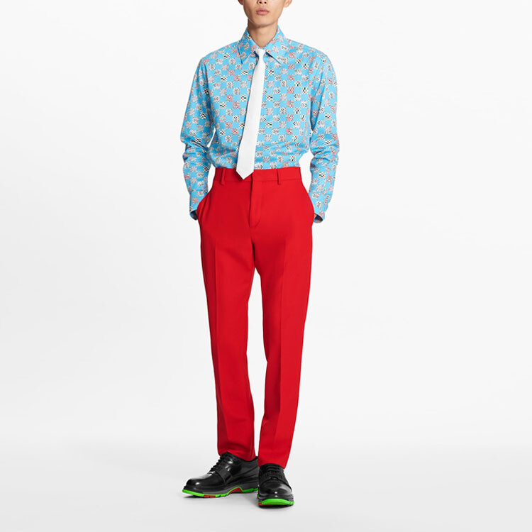 Новые квартальные продукты LV Shirt Men Light Blue Louis Vuitton, светло-голубой — фото 2