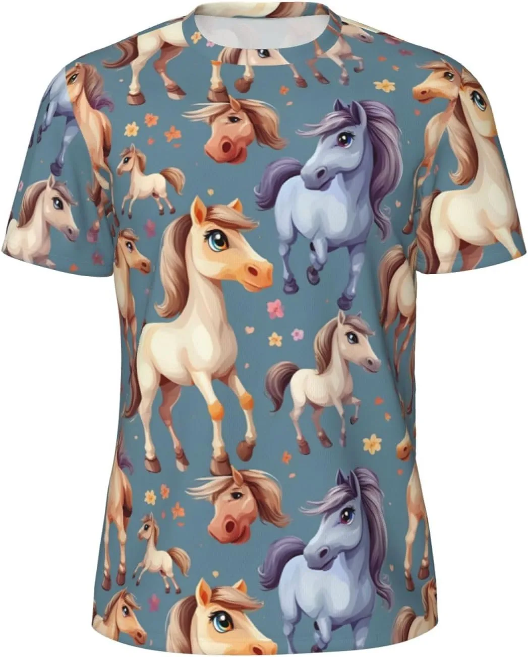 

Стильная летняя футболка с принтом лошади для мужчин, легкая и дышащая SDFHU