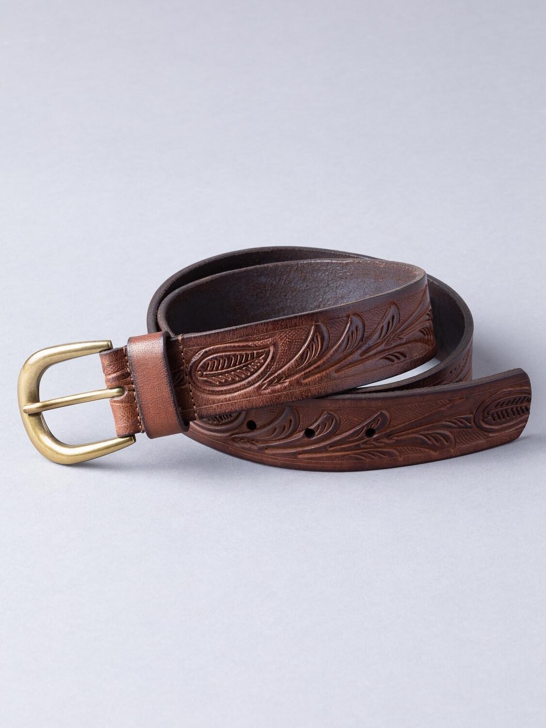 

Ремень из тисненой кожи Lakeland Leather, коричневый