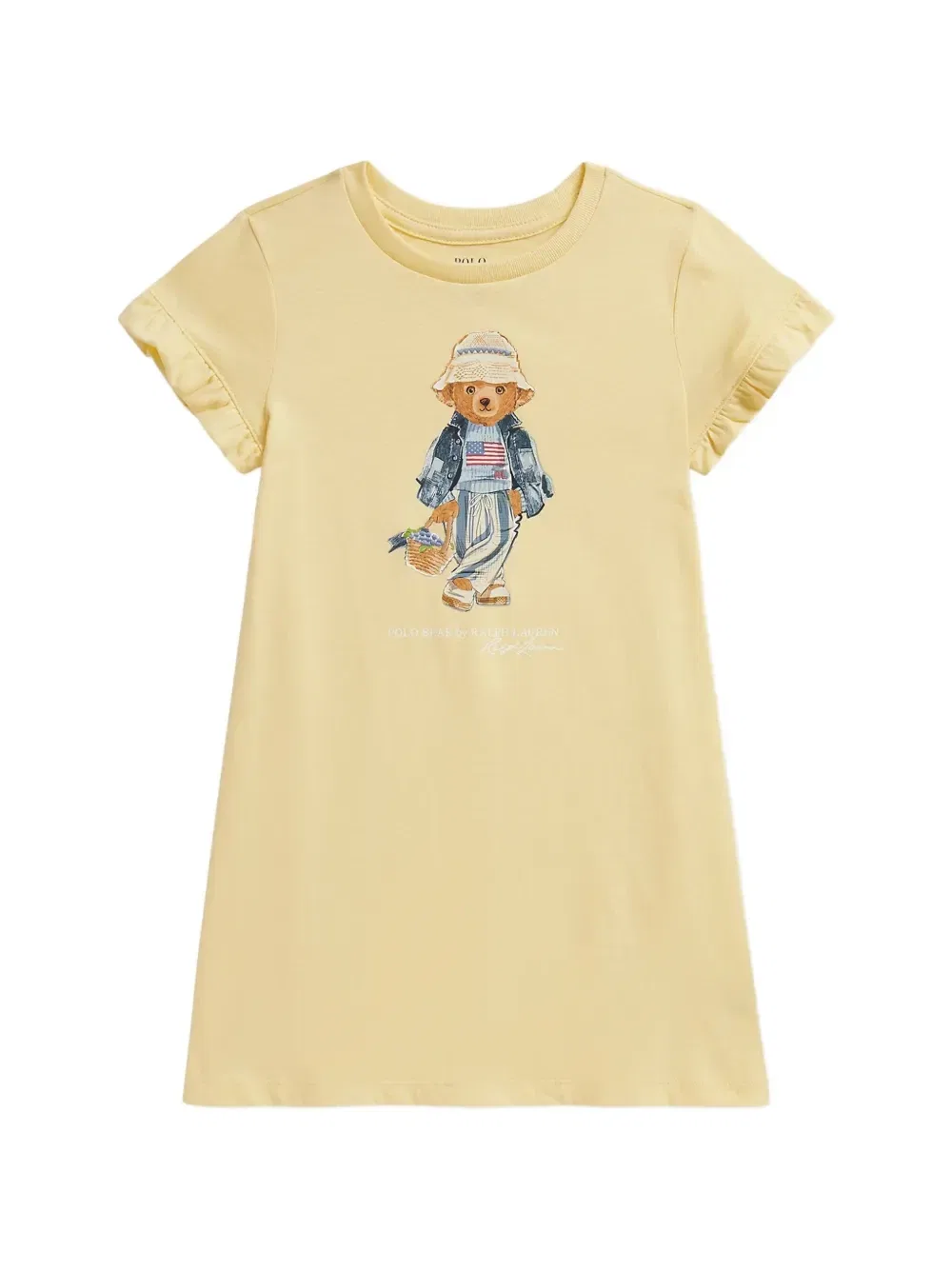 Платье Polo Bear с оборками Polo Ralph Lauren Kids, желтый