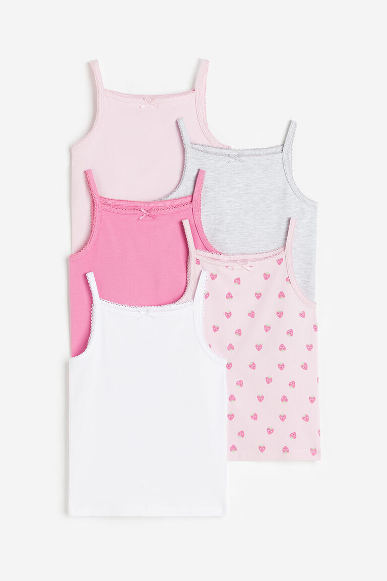 

5 пар топов из джерси H&M, розовый