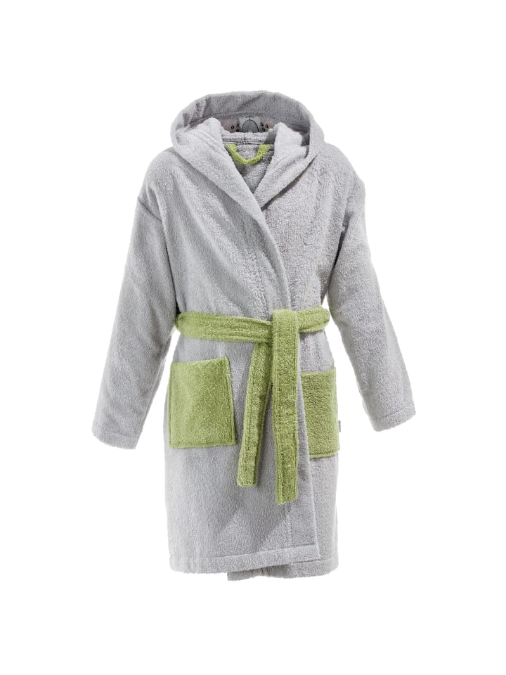 

Erwin Müller Детский банный халат из махровой ткани с капюшоном, с изображением коалы, серого цвета