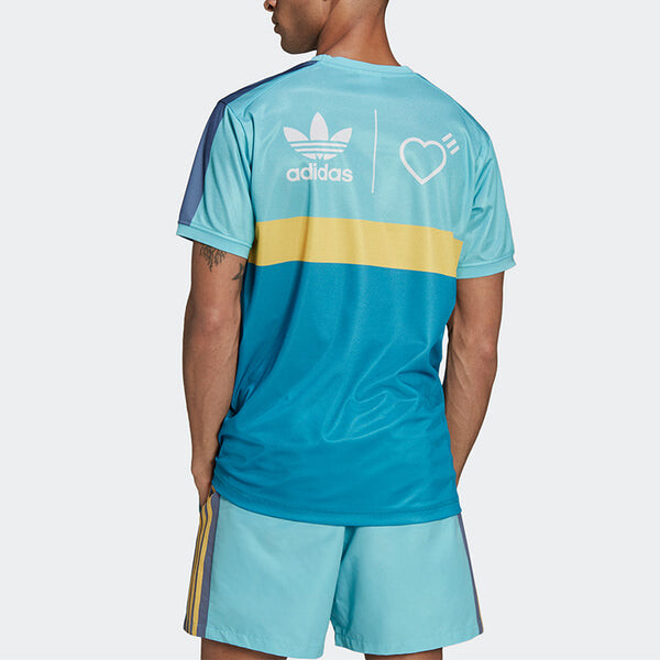 Футболка с рисунком, созданным человеком Adidas, синий — фото 4