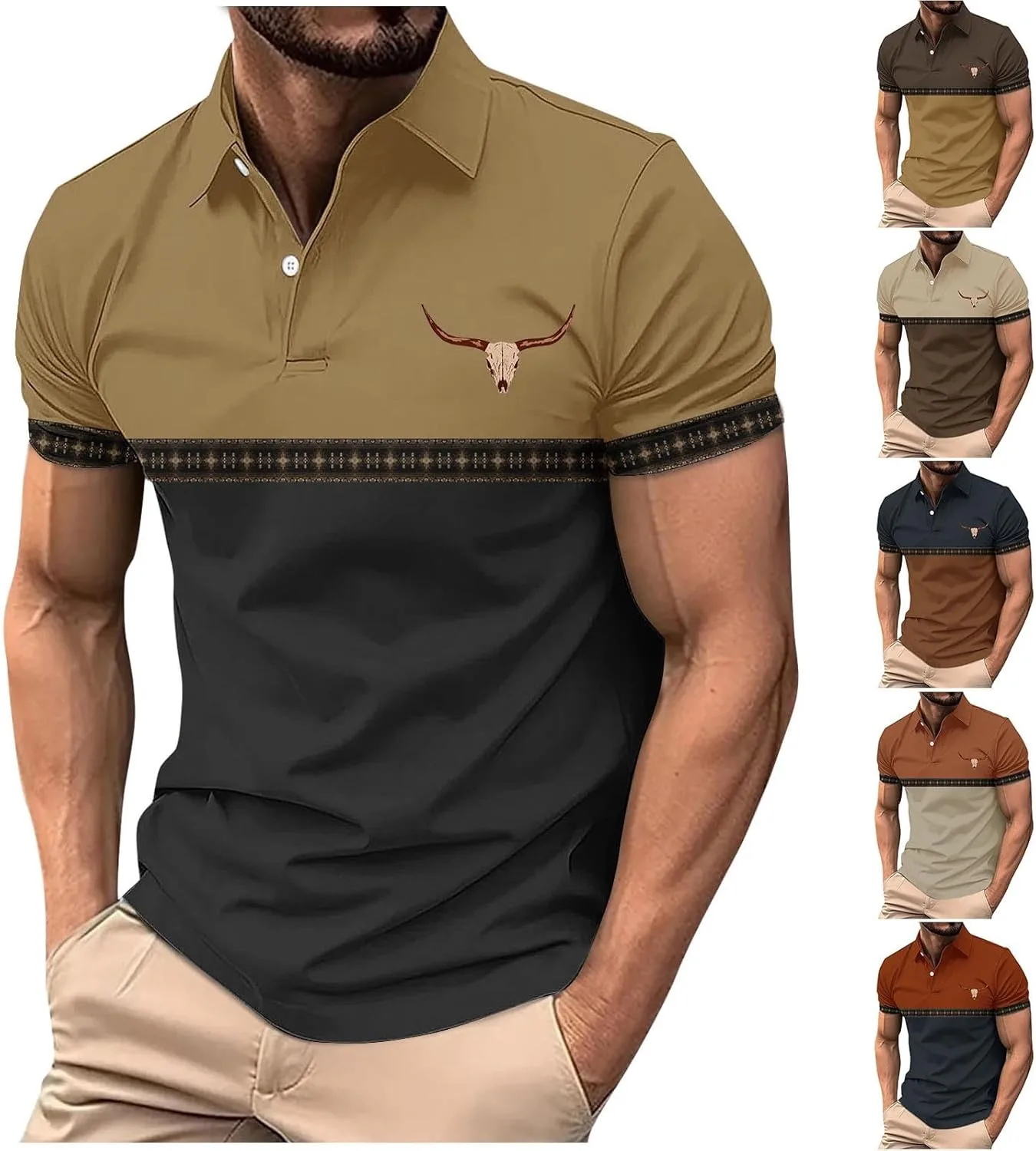 

Мужская поло с принтом Vintage для летних тренировок