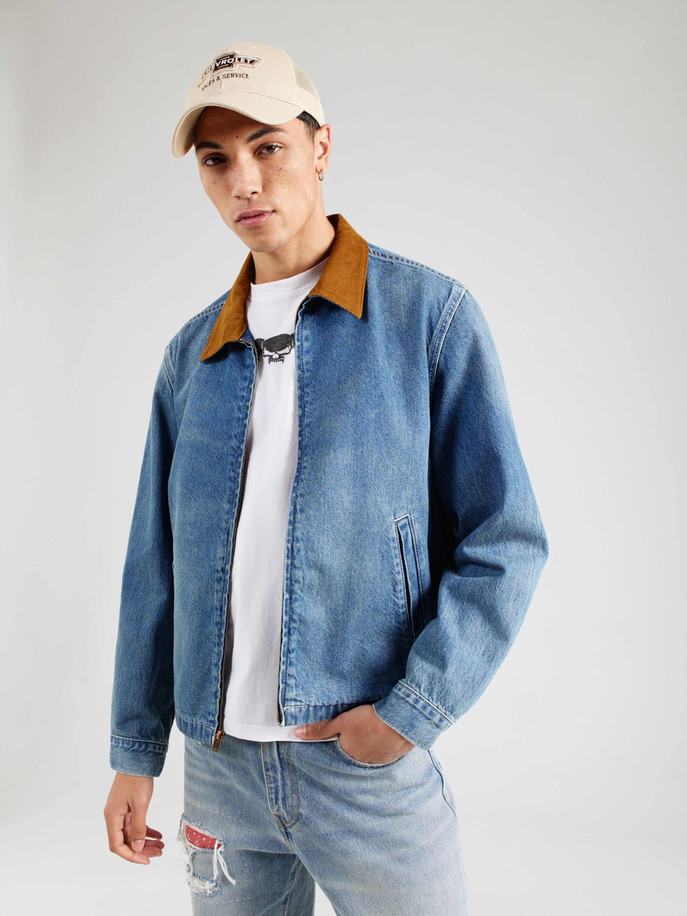 LEVI'S  Куртка межсезонная 'Mechanics Full-Zip Jacket' в синем дениме — фото 3