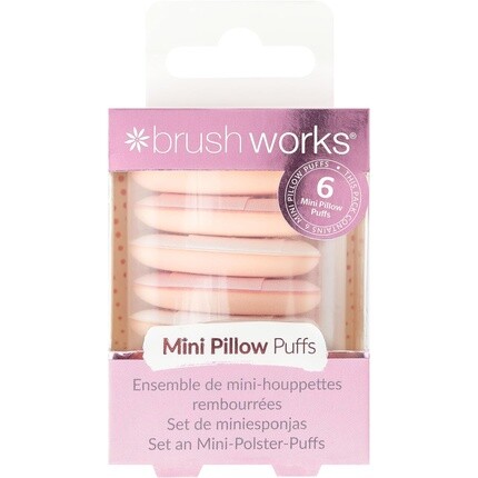 

Косметические спонжи Brushworks Mini Pillow Puff — упаковка из 6 шт.