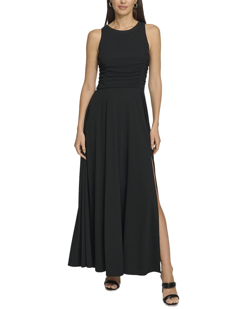 

Платье макси без рукавов DKNY из сетки, черный