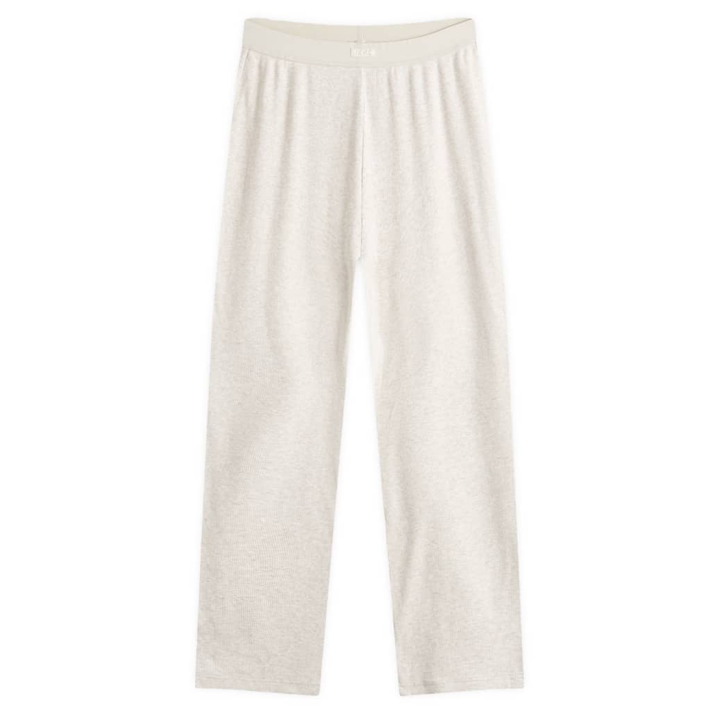 

Хлопковые ребристые брюки Skims, цвет oatmeal heather
