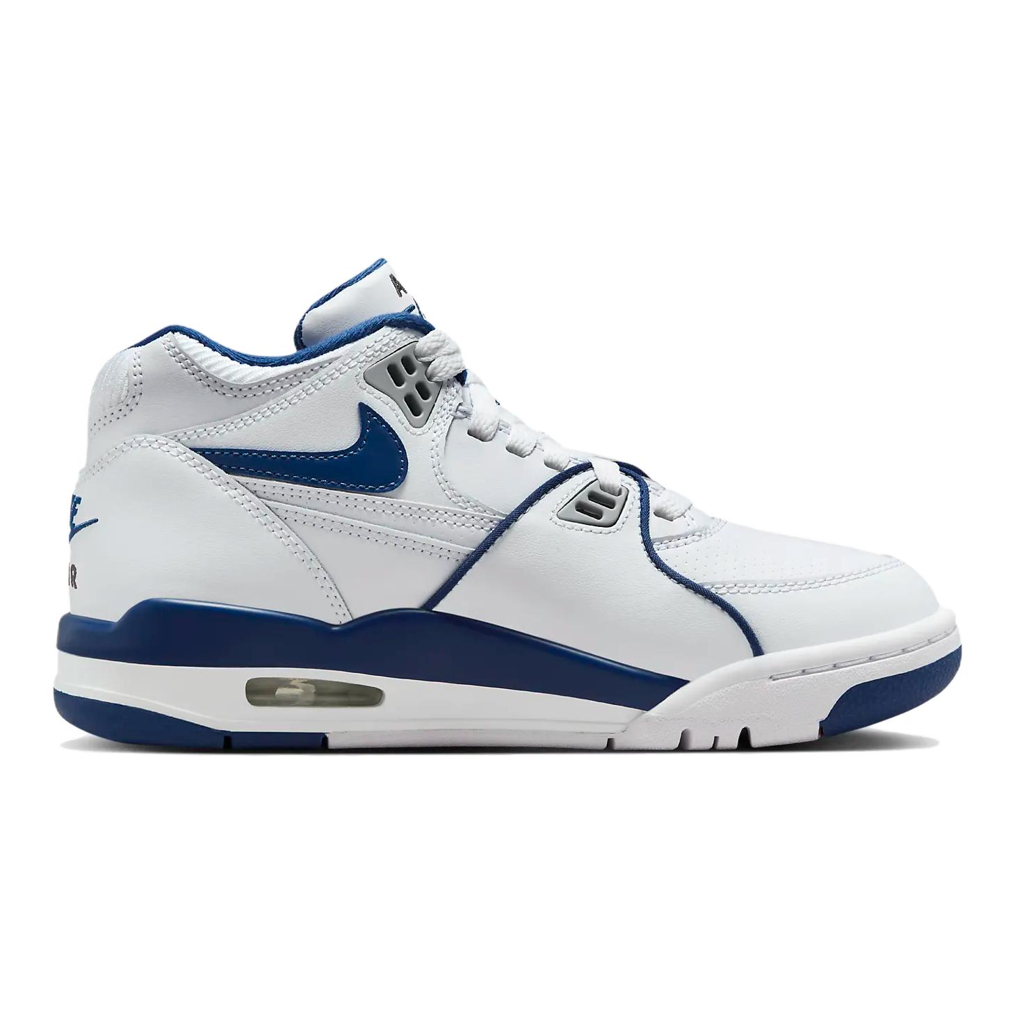 Nike Air Flight 89 Амортизаторы Mid Top Детские Повседневные Кроссовки Белый Синий, Белый Тёмный Королевский Синий — фото 2