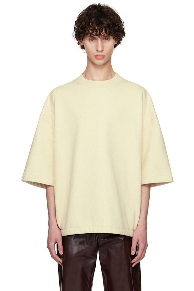 

Футболка с подплечниками Jil Sander, цвет custard