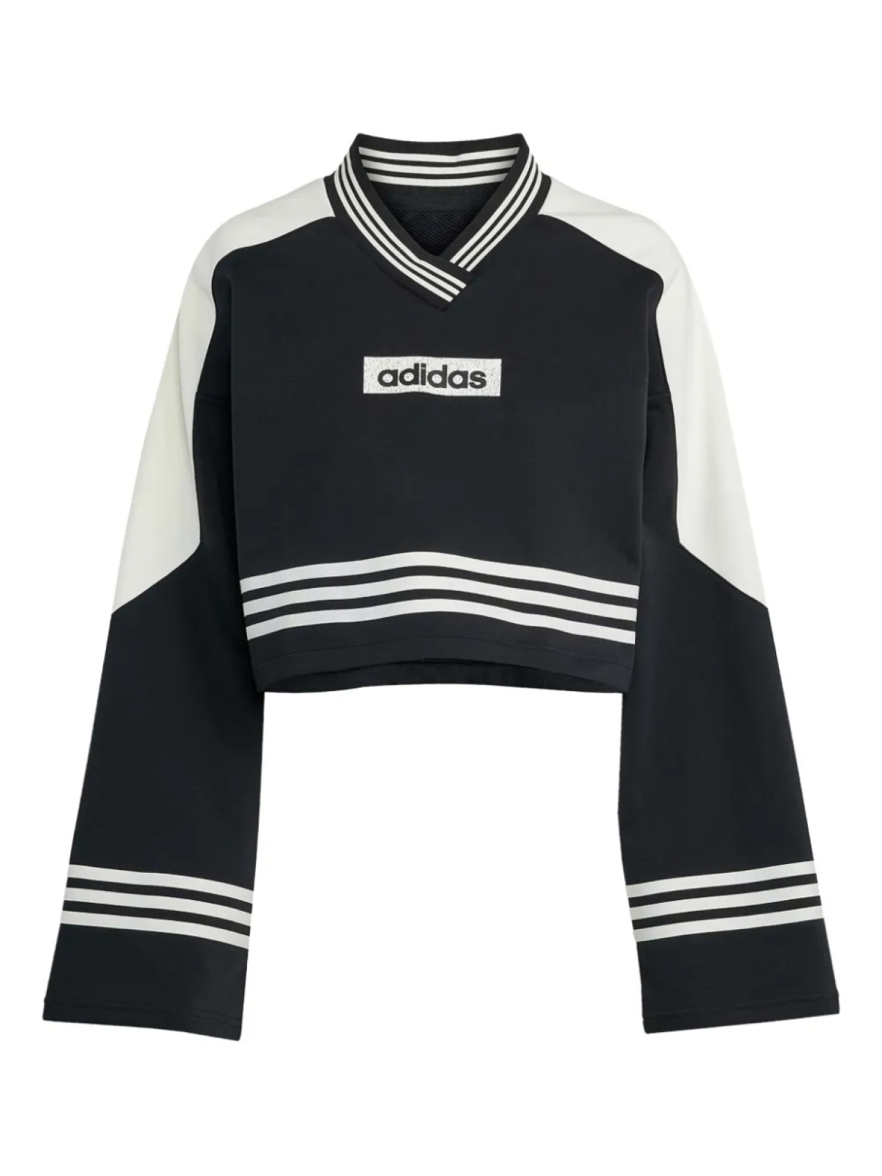 

Укороченная толстовка Adidas с цветными блоками, черный