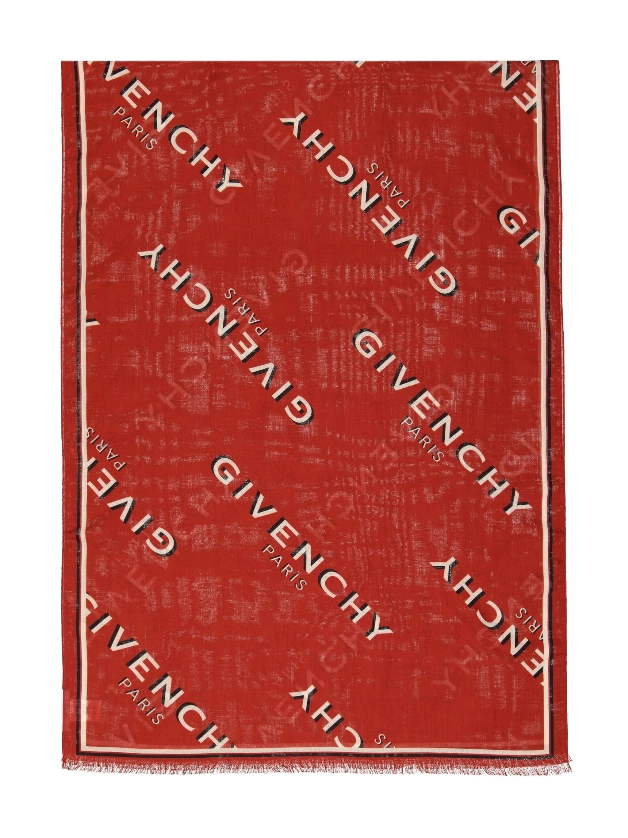 

Шарф с бахромой и логотипом Givenchy, красный