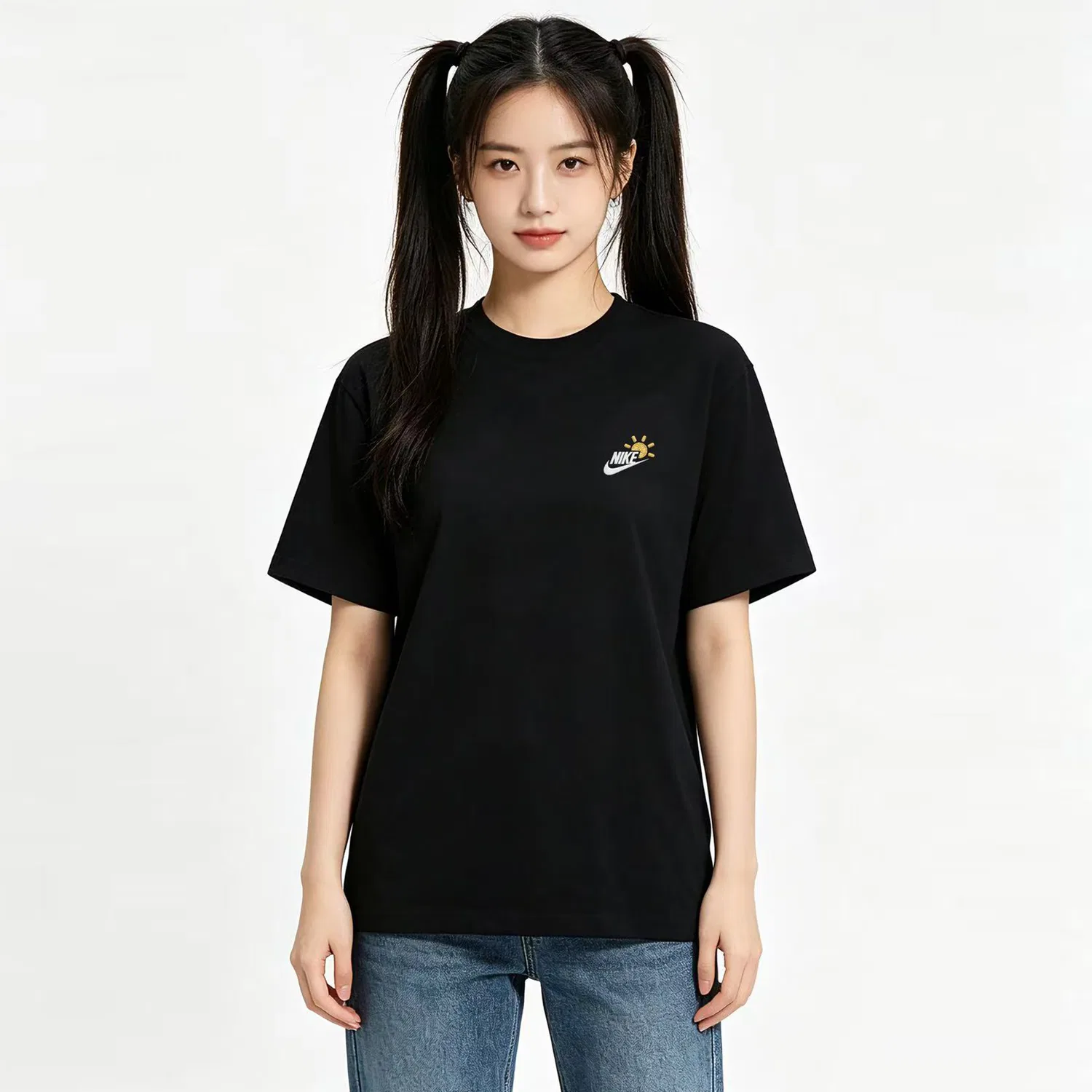 Футболка Nike Sportswear Summer T-Shirt Pure White черная — фото 4