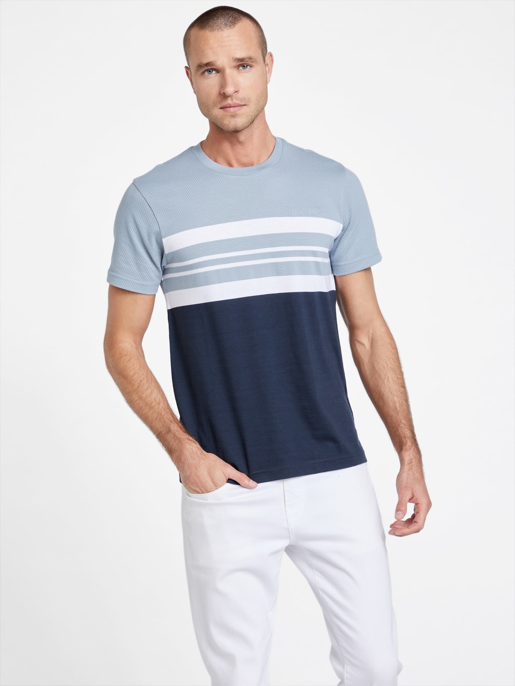 

Футболка в полоску Emilio Guess Factory, цвет planetary blue