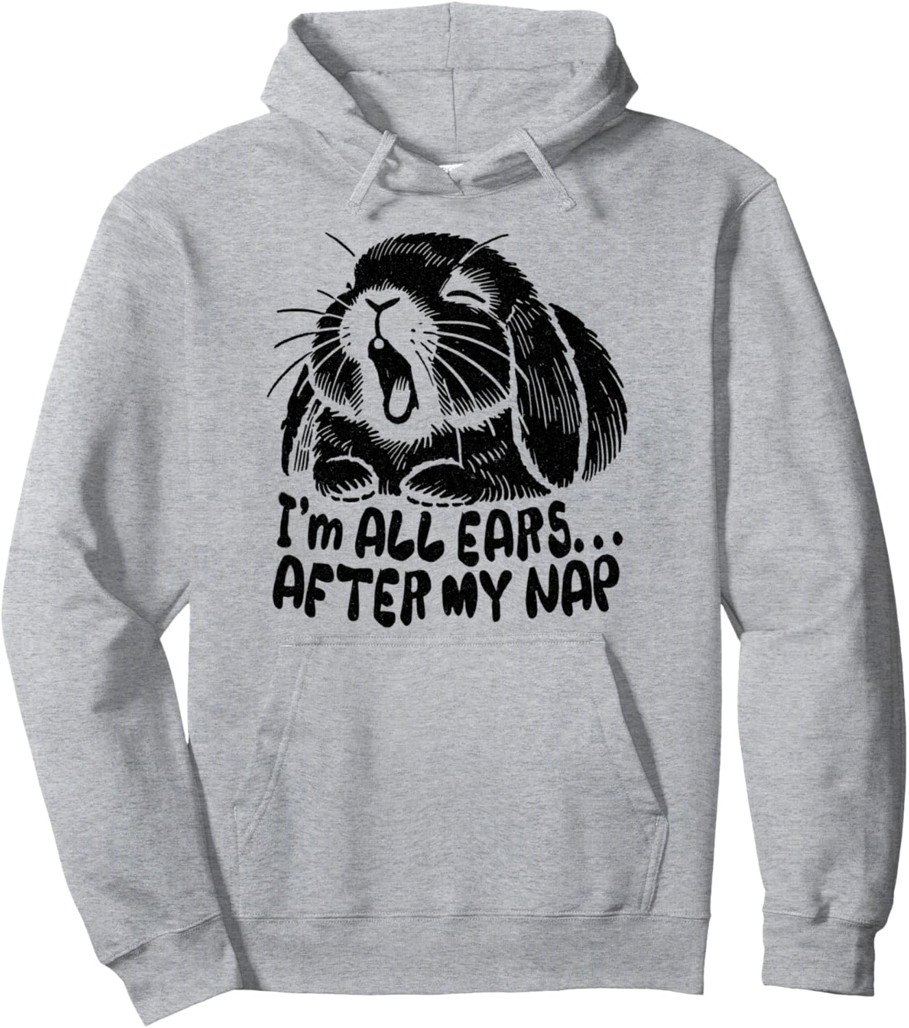 

Толстовка Holland Lop Bunny Yawn Rabbit - I'm All Ears After My Nap, серая, размер S More Funny Sleepy Lop Bunny Rabbit Cute Design