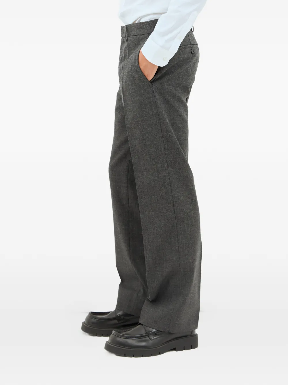 

Брюки с застежкой на пуговицу Miu Miu, серый