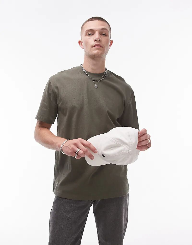 

Футболка свободного кроя цвета хаки Topman