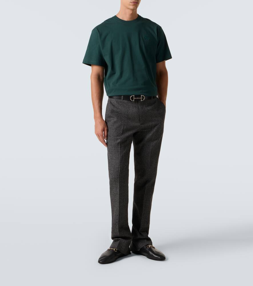 Футболка из хлопкового джерси Double G Gucci, Green/Mix — фото 2