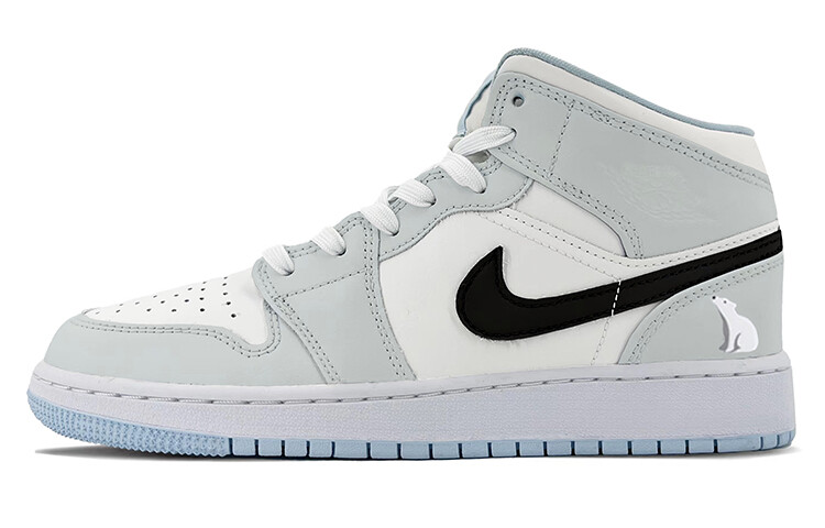 

Кроссовки Air JORDAN 1 Vintage Basketball Shoes Women's Mid-Top Gray White