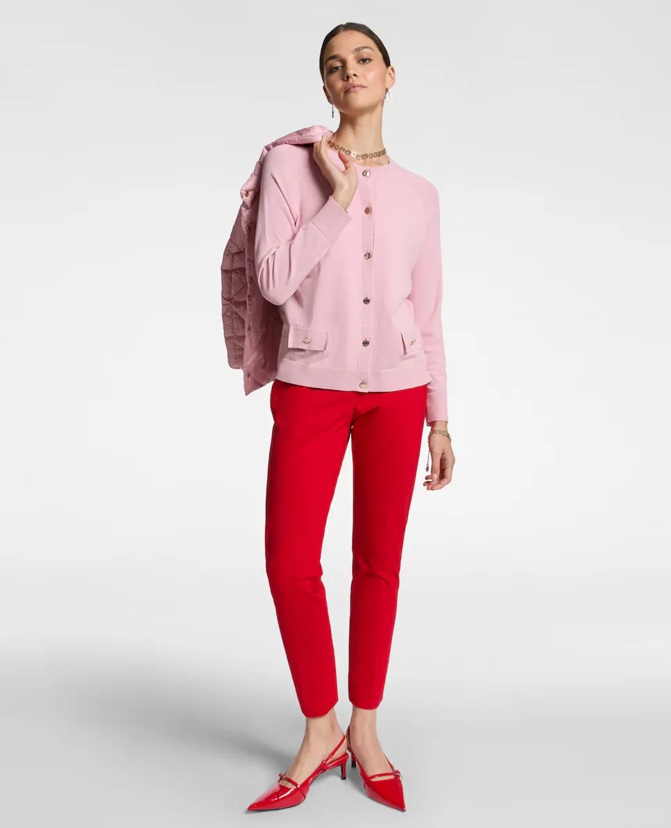 

Женские брюки slim fit из миланской трикотажной ткани Elena Miró, красный