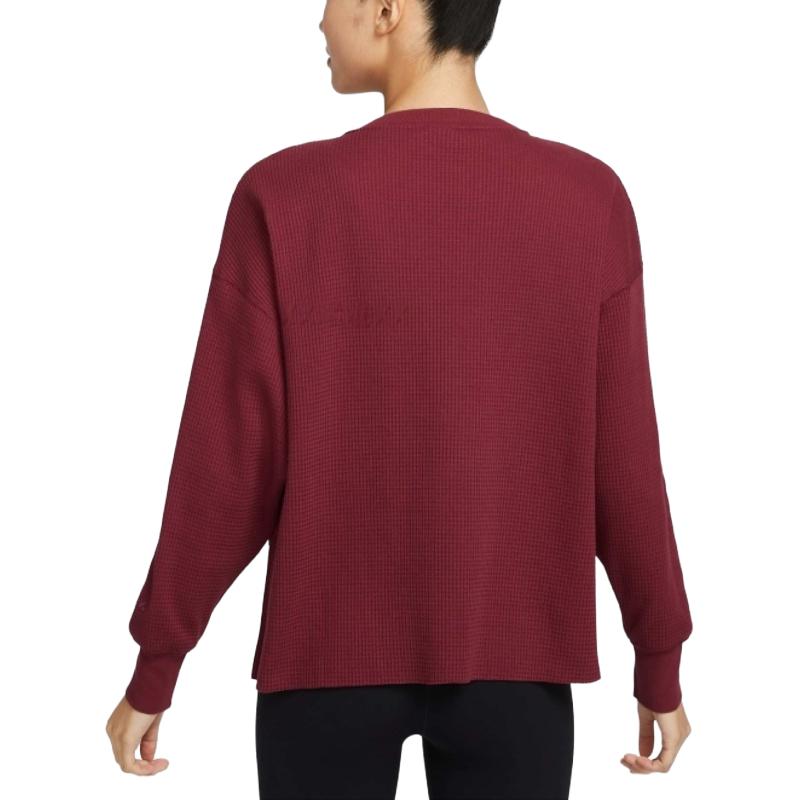 Nike Спортивная одежда LUXE WAFFLE L/S CREW G Топ Женская Темно-красная — фото 4
