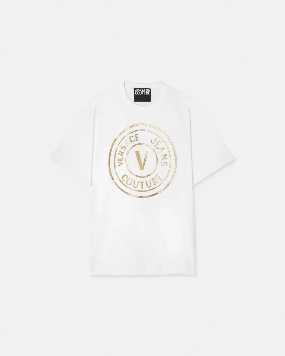 Футболка прямого кроя V-Emblem VERSACE, белый