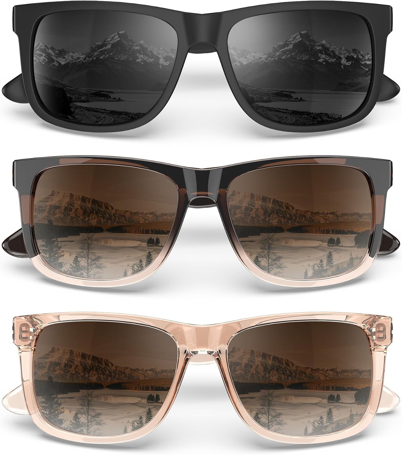 

Женские поляризованные солнцезащитные очки: модные солнцезащитные очки с защитой от УФ-излучения UV400 QALLY, Black/Grey+gradient Brown/Gradient Brown+crystal Brown/Gradient Brown