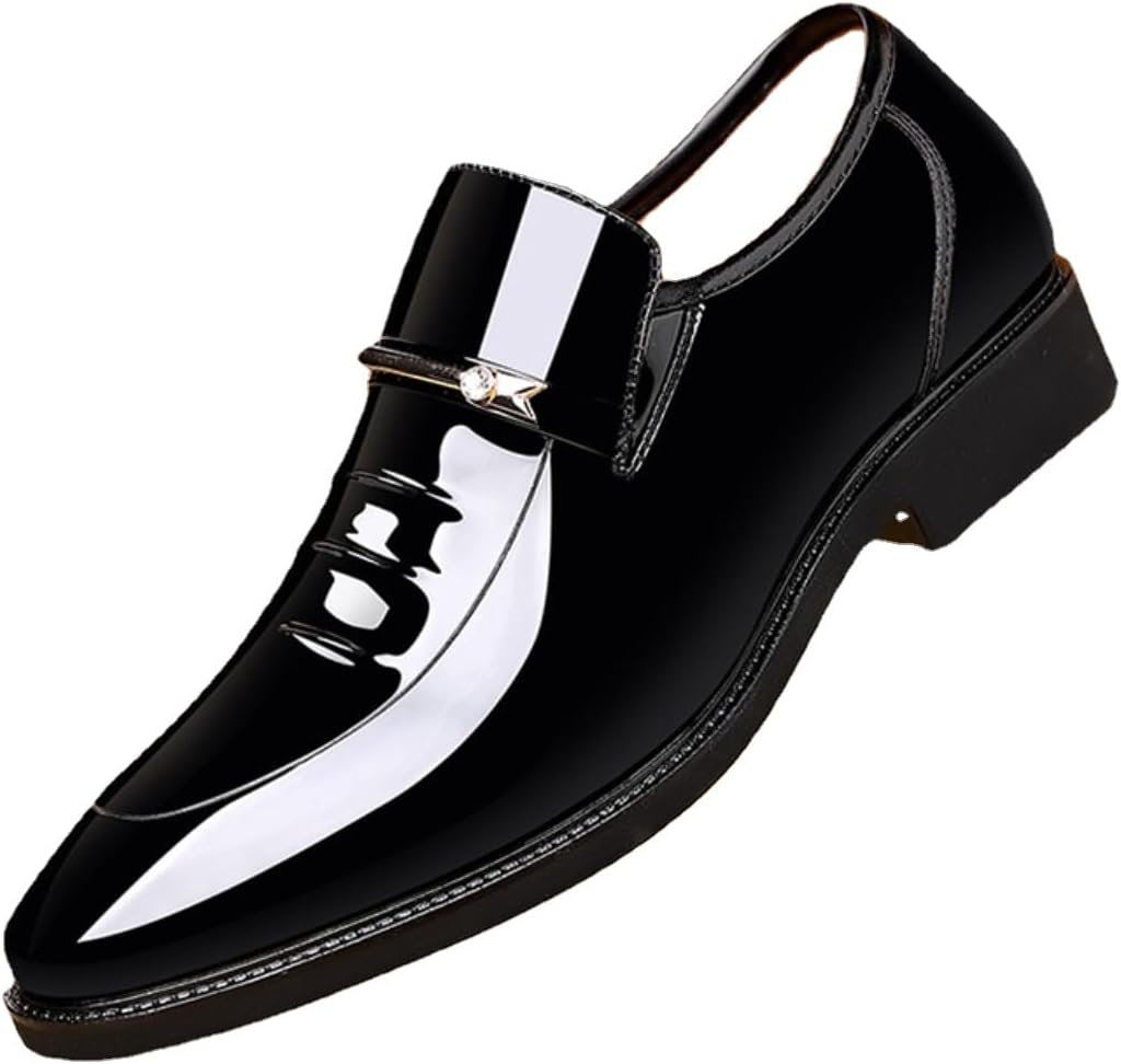 

Мужские классические деловые туфли, оксфорды для работы и официальных мероприятий, лаковые слипоны-лоферы, свадебные нарядные туфли Fenlogft, черный