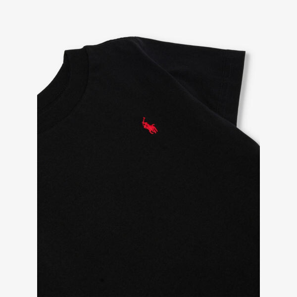 Футболка для мальчиков из хлопкового трикотажа с вышитым логотипом Polo Ralph Lauren, черный — фото 2