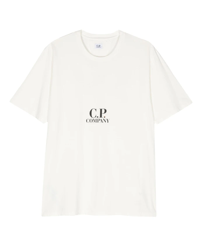 

Футболка с рисунком из хлопкового трикотажа C.P. Company, белый