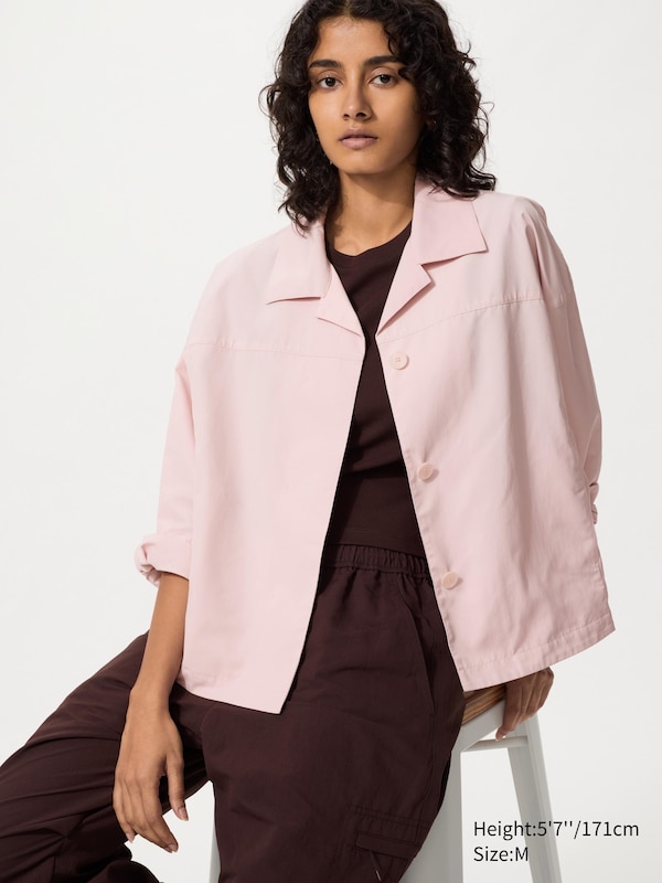 

Короткая куртка с открытым воротником Uniqlo, 10 pink