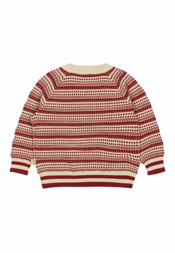 Скандинавский джемпер дирча Petit Piao, Dark Off White Biking Red — фото 2