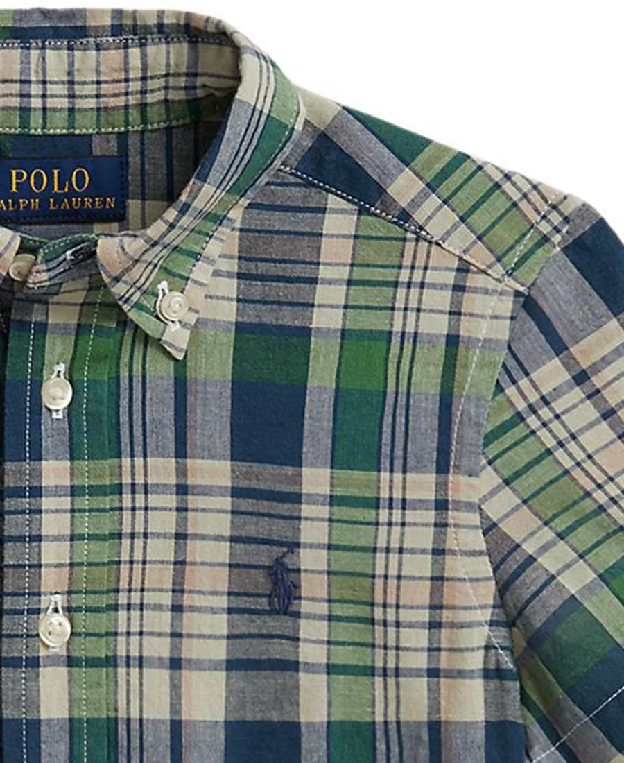 Хлопковая рубашка в клетку для мальчиков 2-7 лет Polo Ralph Lauren, мультиколор — фото 3