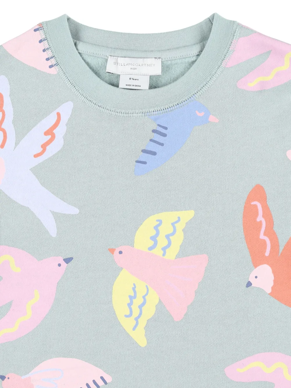 Толстовка с птичьим принтом Stella McCartney Kids, серый — фото 3