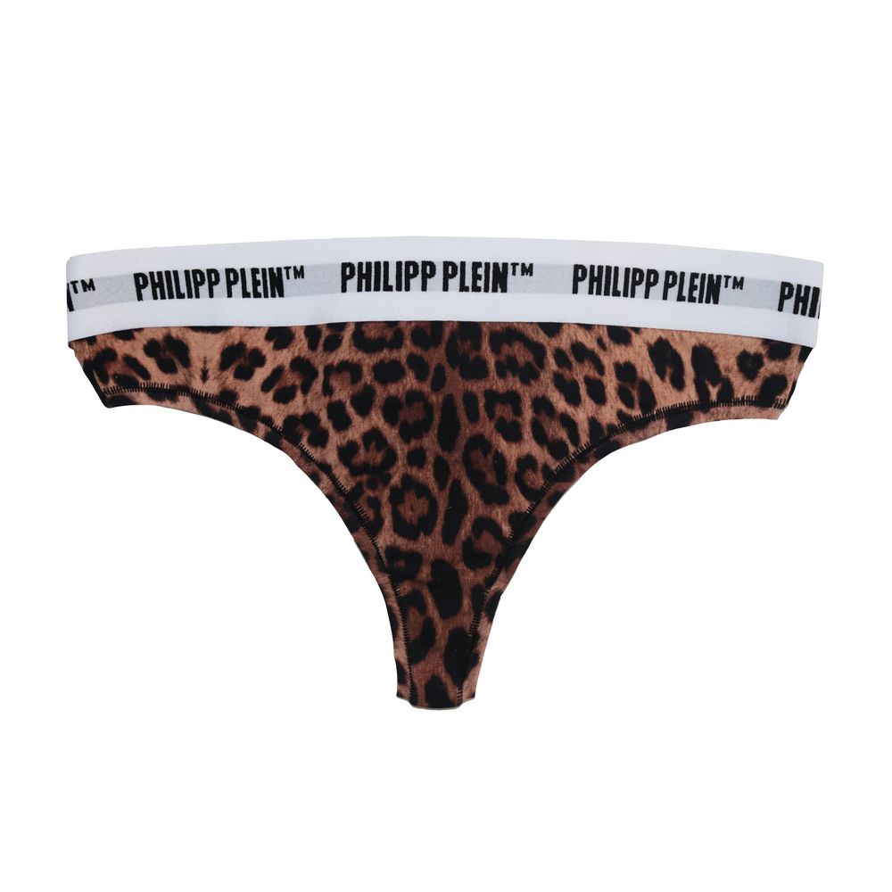 

Коричневые хлопковые женские стринги Philipp Plein