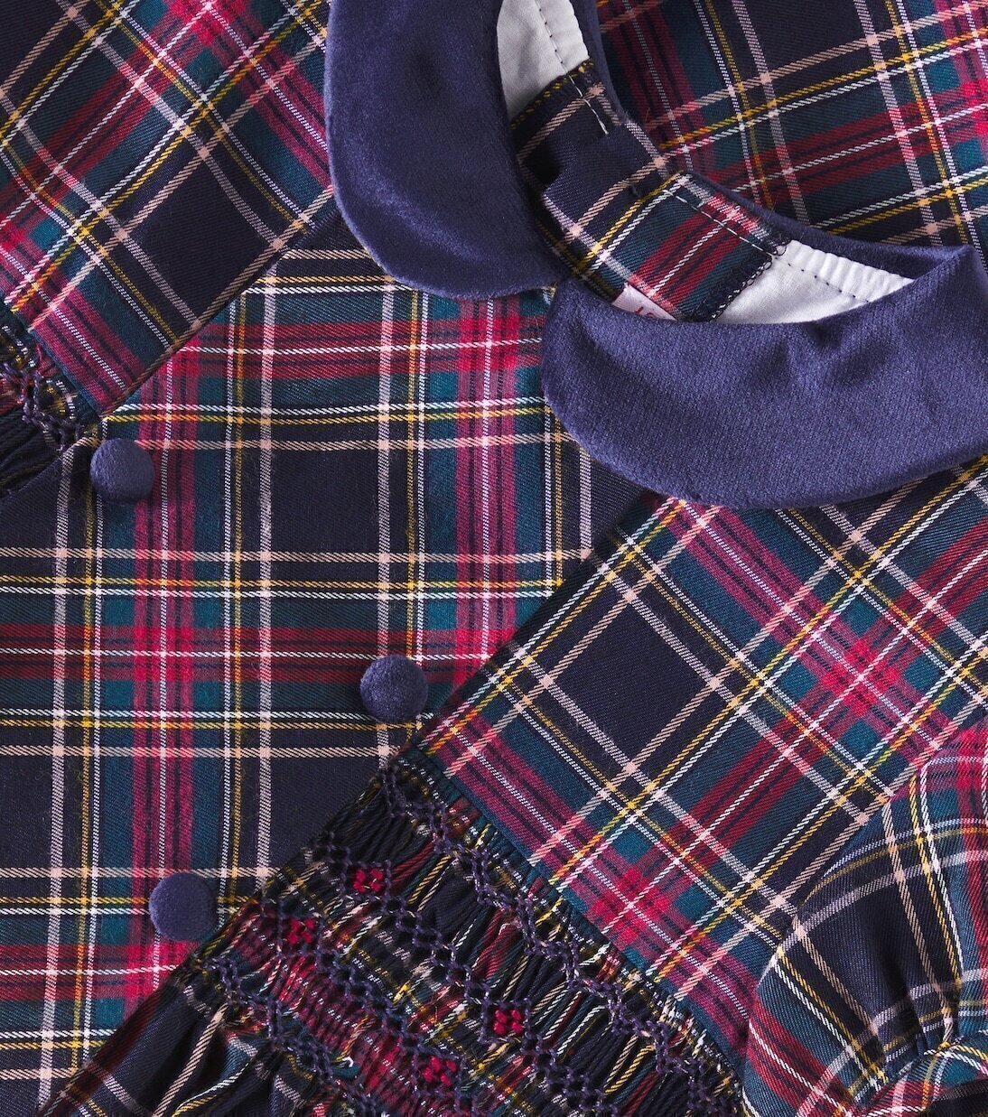 Платье Arcadia из хлопковой смеси в клетку с присборенным лифом La Coqueta, Navy Tartan — фото 3