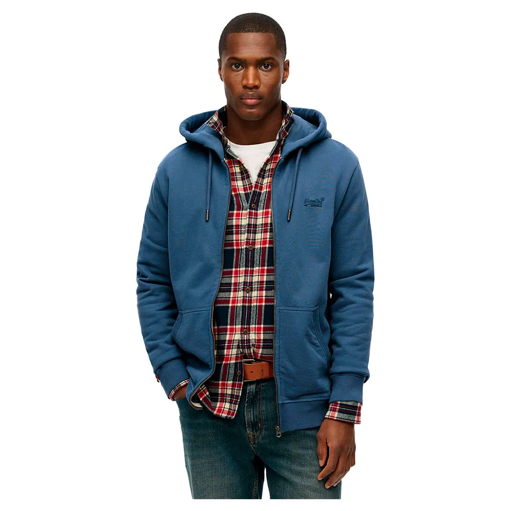 

Толстовка Superdry Essentials Logo M2014128B full zip, синий